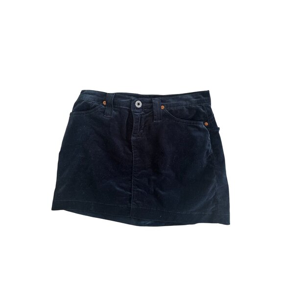 ADRIANO GOLDSCHMIED The Rich Navy Blue Velvet Skirt Size 25 - Picture 1 of 6